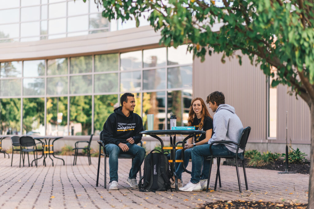 Students sitting outdoors