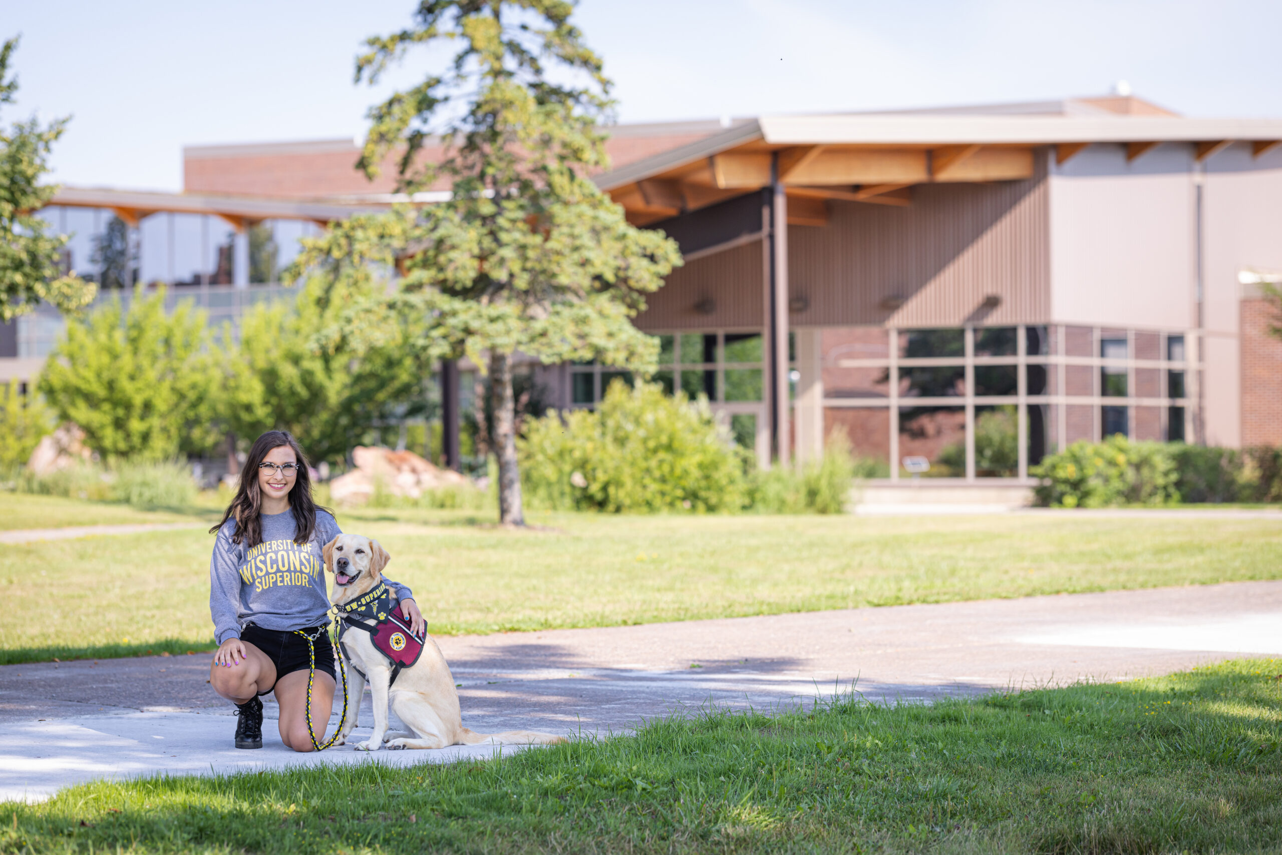 Student with their service dog