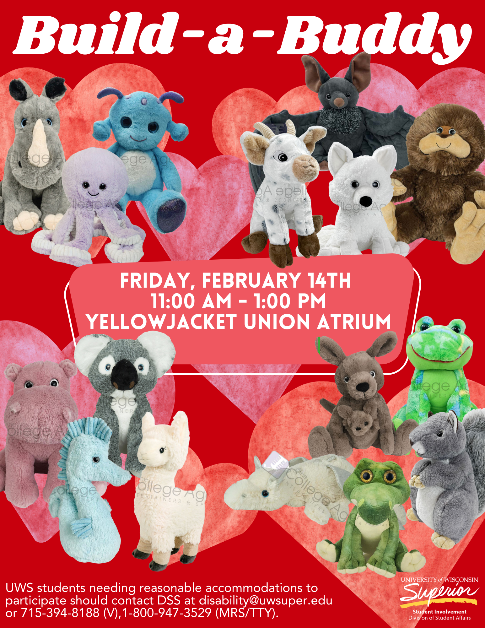 'Build-a-Buddy' on Friday, February 14th from 11am-1pm at the Yellowjacket Union Atrium.