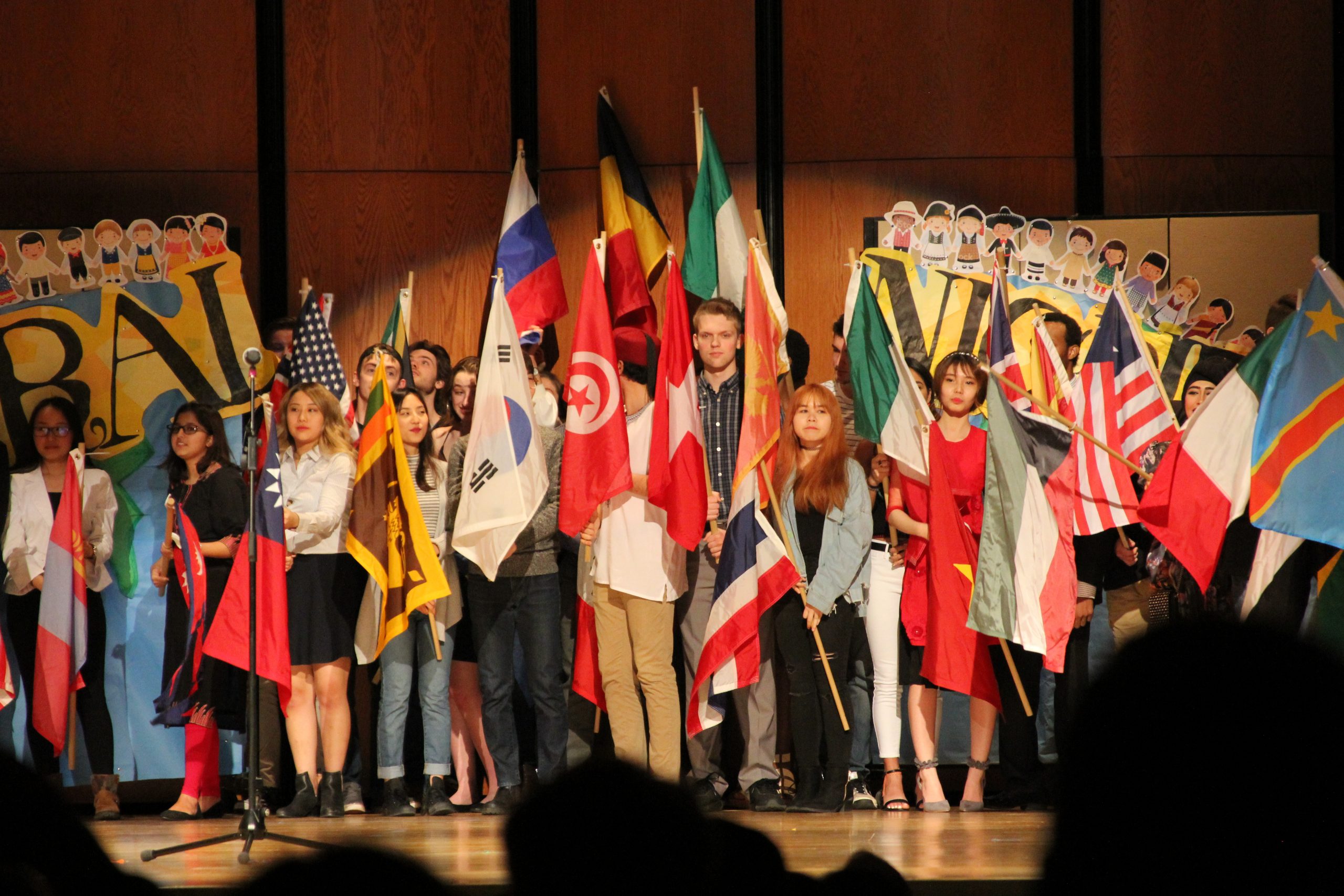 International students representing their countries at Cultural Night