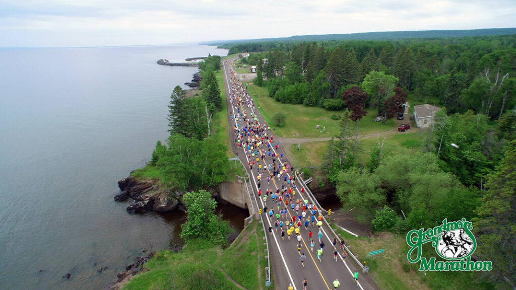 "Grandma's Marathon" aerial shot