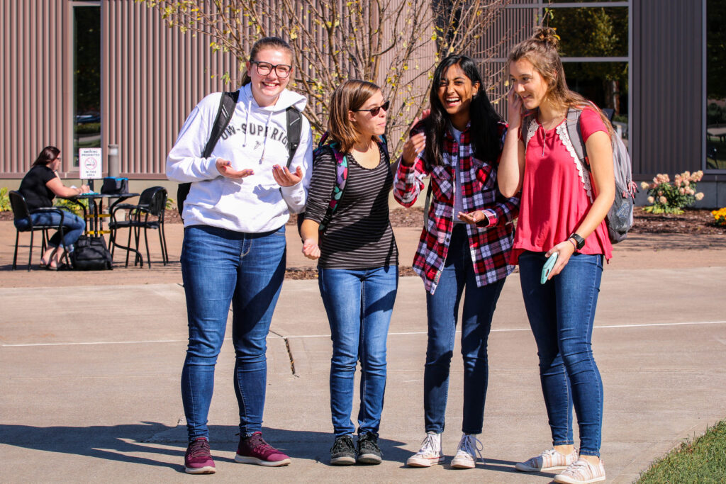 Students hanging out in front of YU