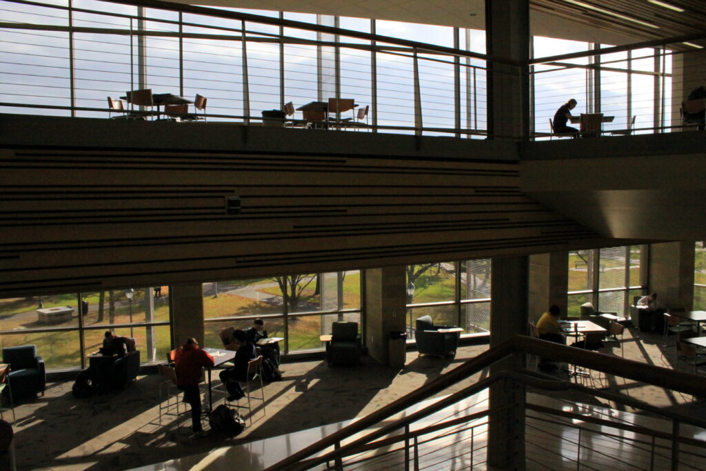 Swenson Hall interior at sunset