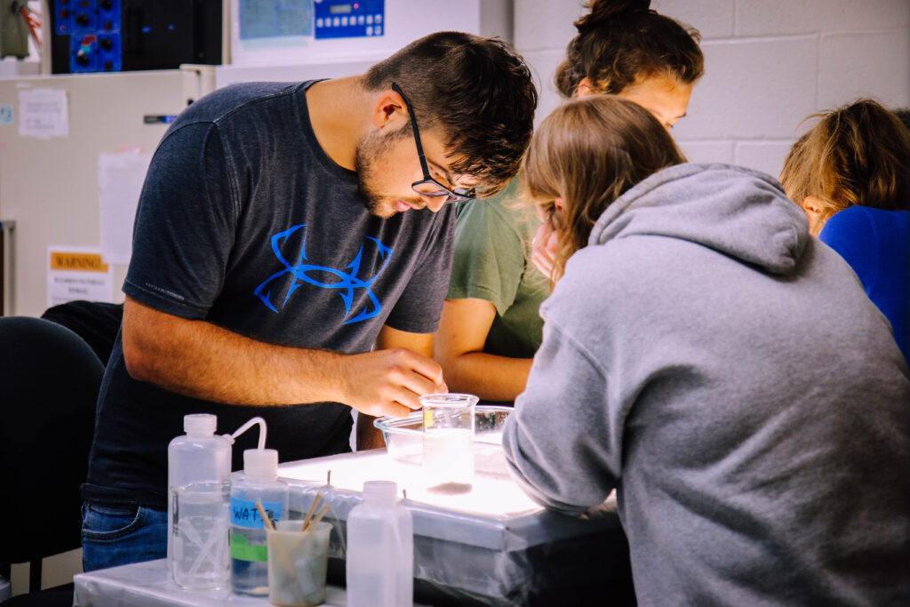 Students conducting experiment