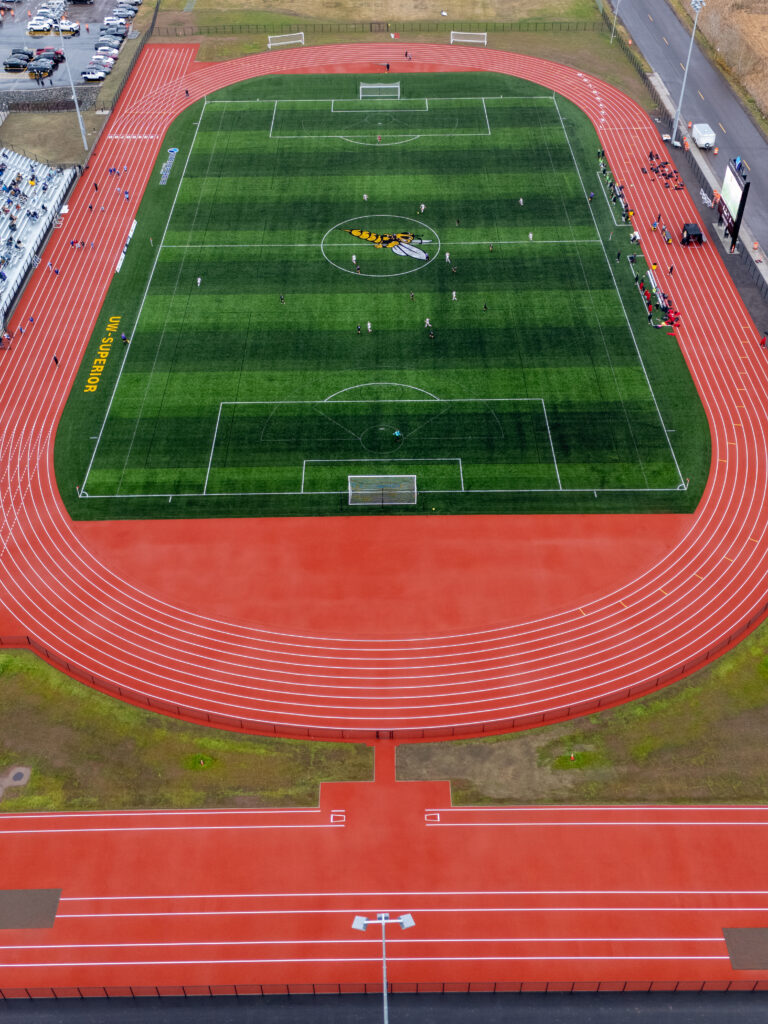 drone shot of SCCU Stadium