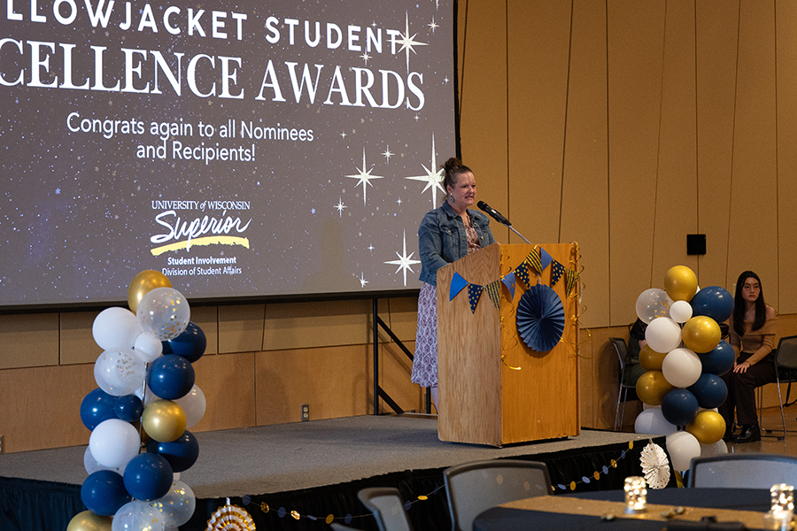 Student Affairs Director Allison Garver at the Yellowjacket Student Excellence Awards in the Yellowjacket Union.