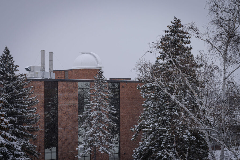 Snowy exterior of telescope