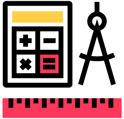 Calculator, compass, and ruler