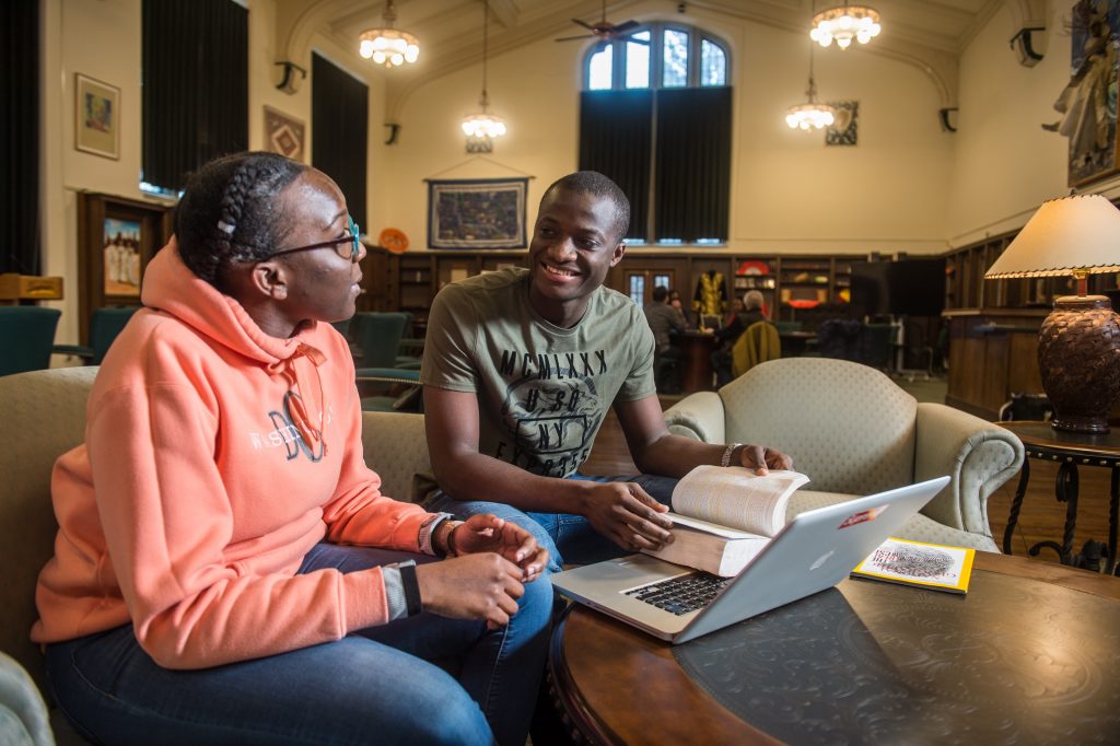 Students in the Pope Center