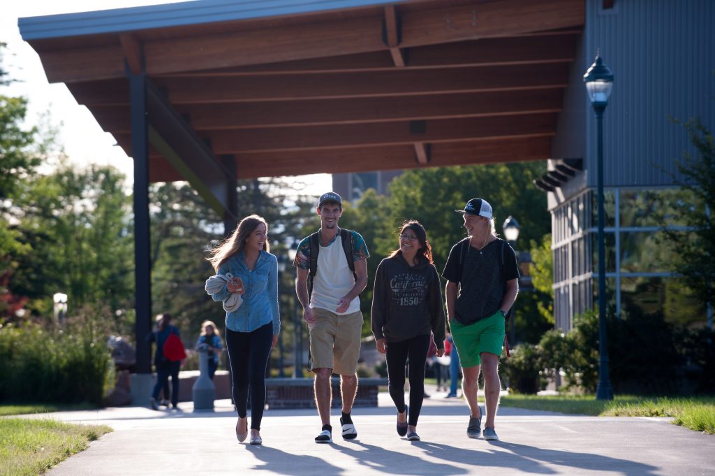 Students walking outside of the Yellowjacket Union