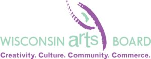 Wisconsin Arts Board logo. Creativity, culture, community, commerce