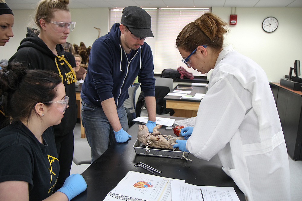 UWS professor teaching students in biology