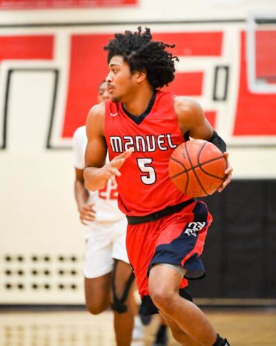 J'Vaun playing basketball