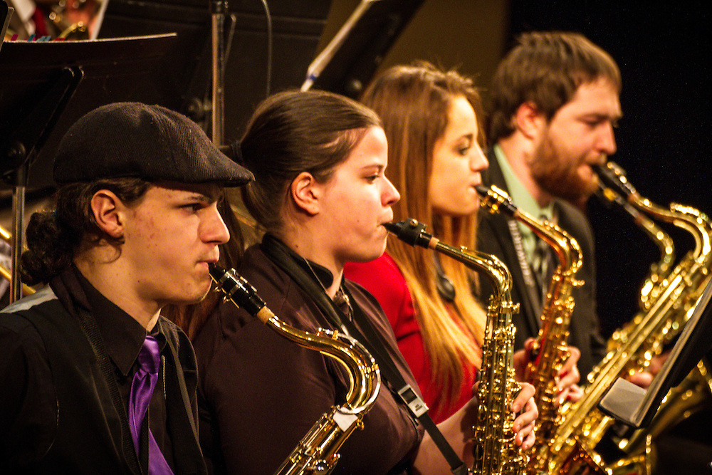 Woodwing section of student orchestra