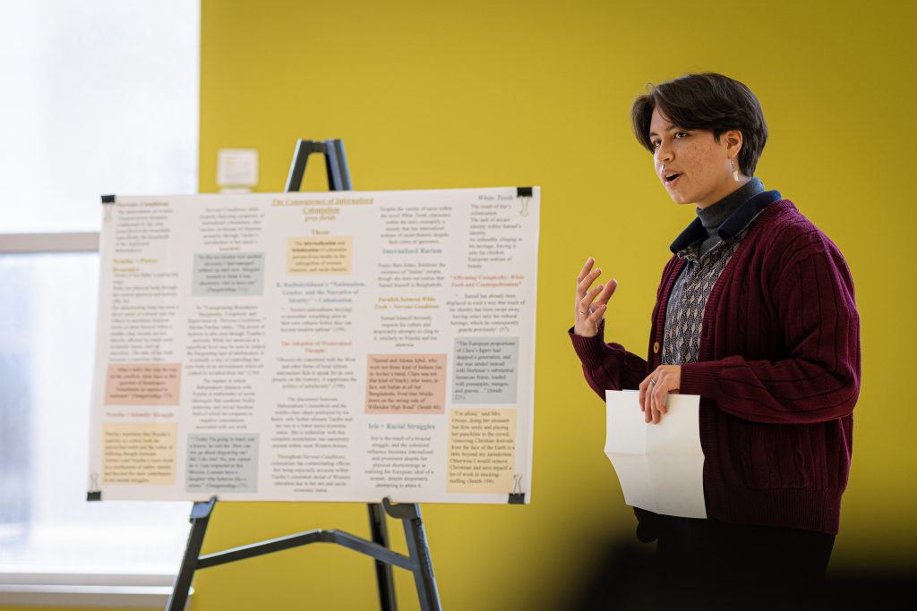 UW-Superior English major presenting their capstone project