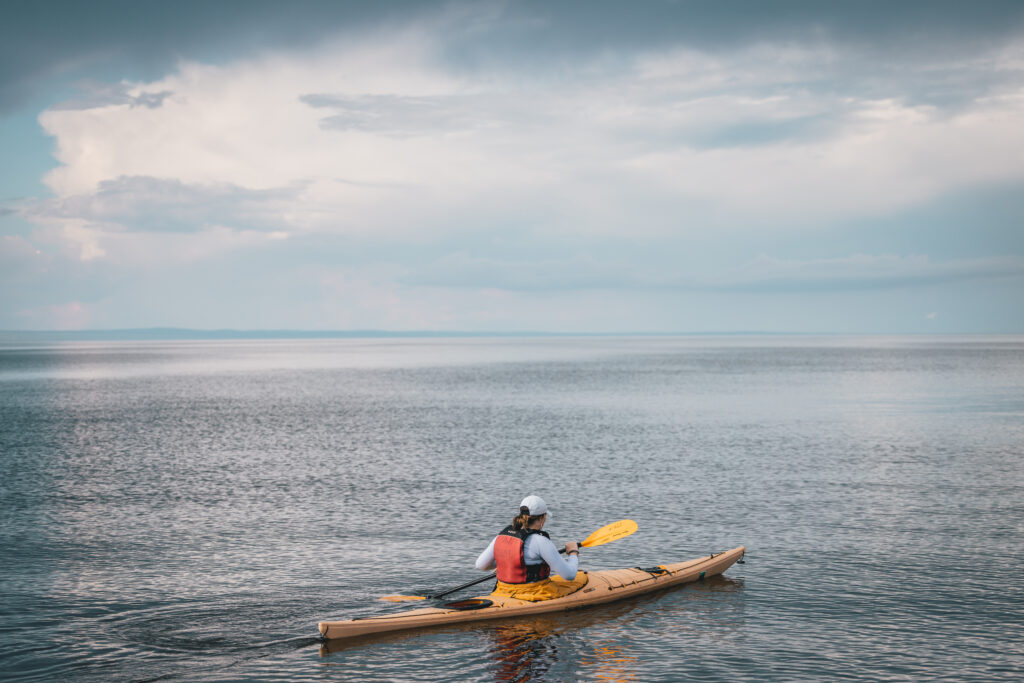 Student kayaking